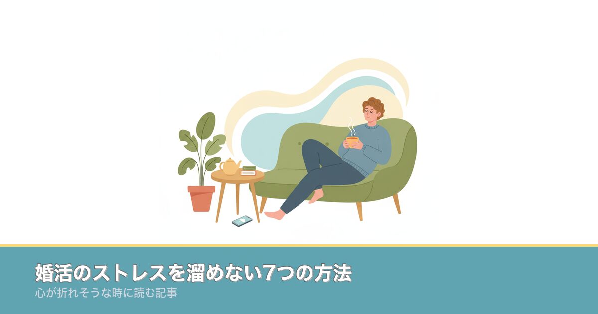 婚活のストレスを溜めない7つの方法｜心が折れそうな時に読む記のアイキャッチ画像