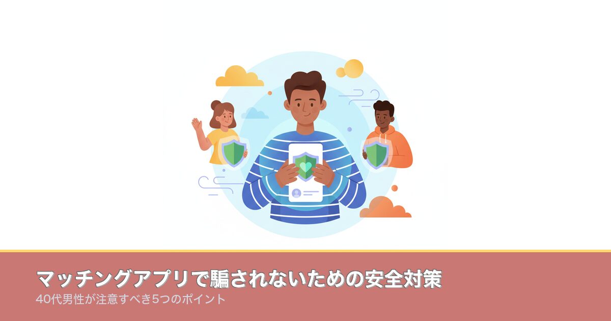 マッチングアプリで騙されないための安全対策｜40代男性が注意のアイキャッチ画像