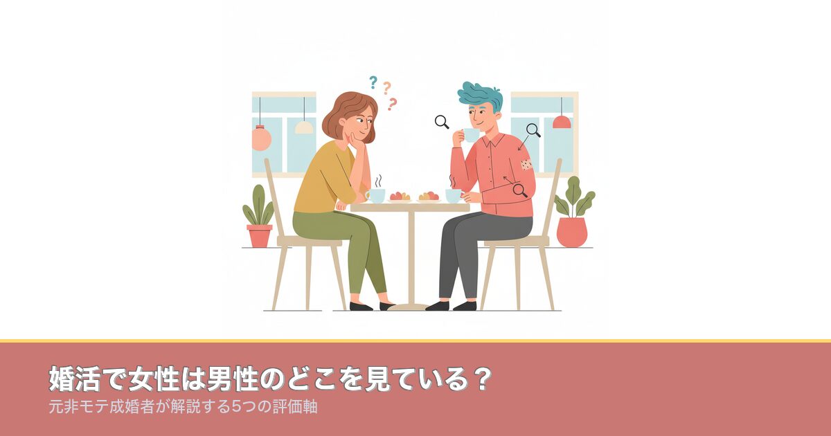 婚活で女性は男性のどこを見ている？｜元非モテ成婚者が解説するのアイキャッチ画像