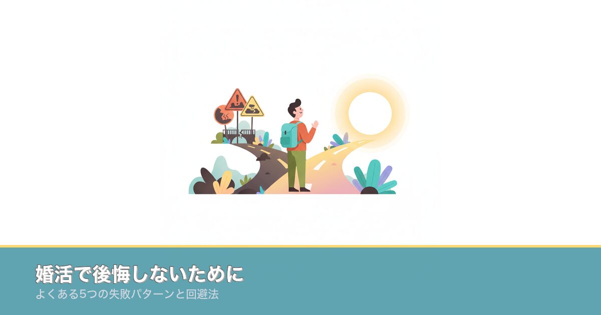 婚活で後悔しないために｜よくある5つの失敗パターンと回避法のアイキャッチ画像