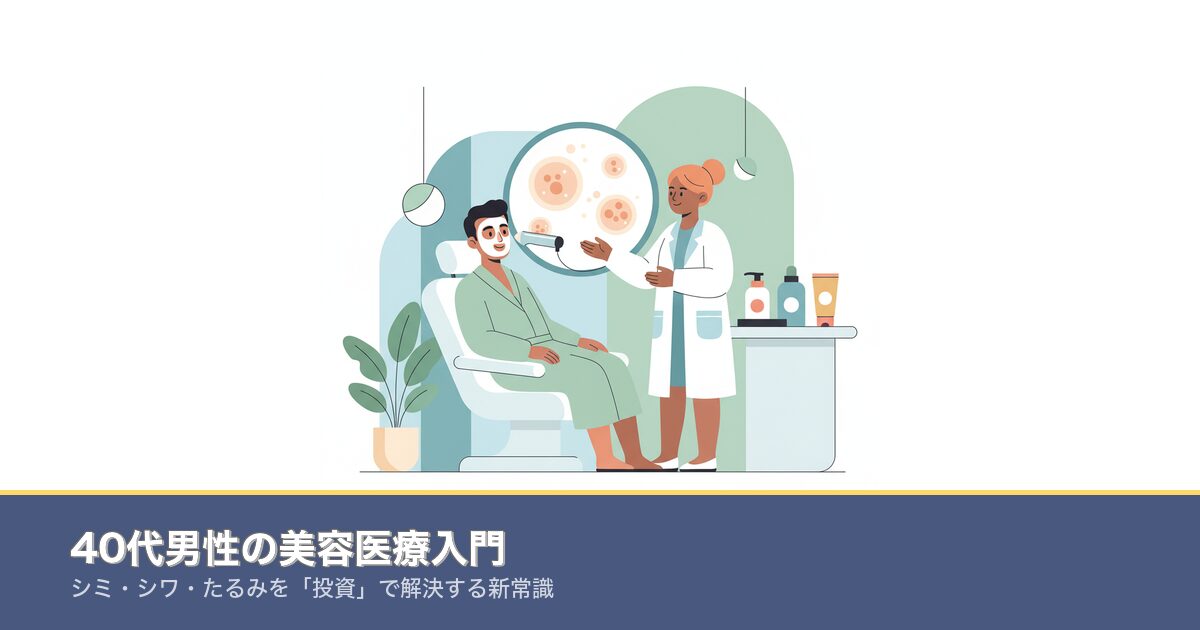 40代男性の美容医療入門｜シミ・シワ・たるみを「投資」で解決のアイキャッチ画像