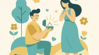 プロポーズを決意する男性のイラスト