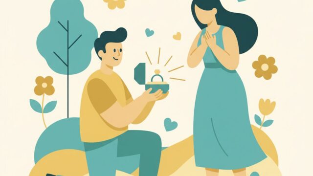 プロポーズを決意する男性のイラスト