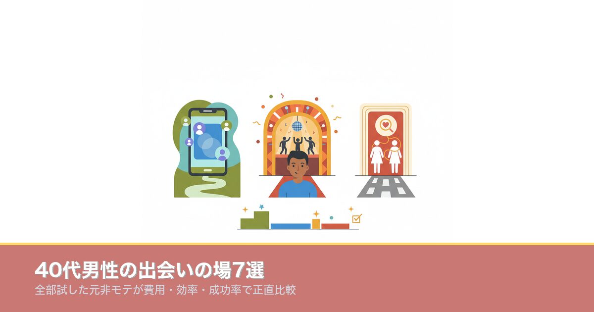 40代男性の出会いの場7選を費用と効率で比較