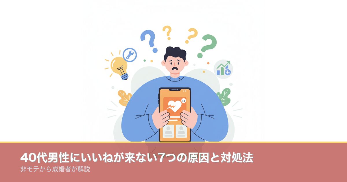 マッチングアプリで40代男性にいいねが来ない原因