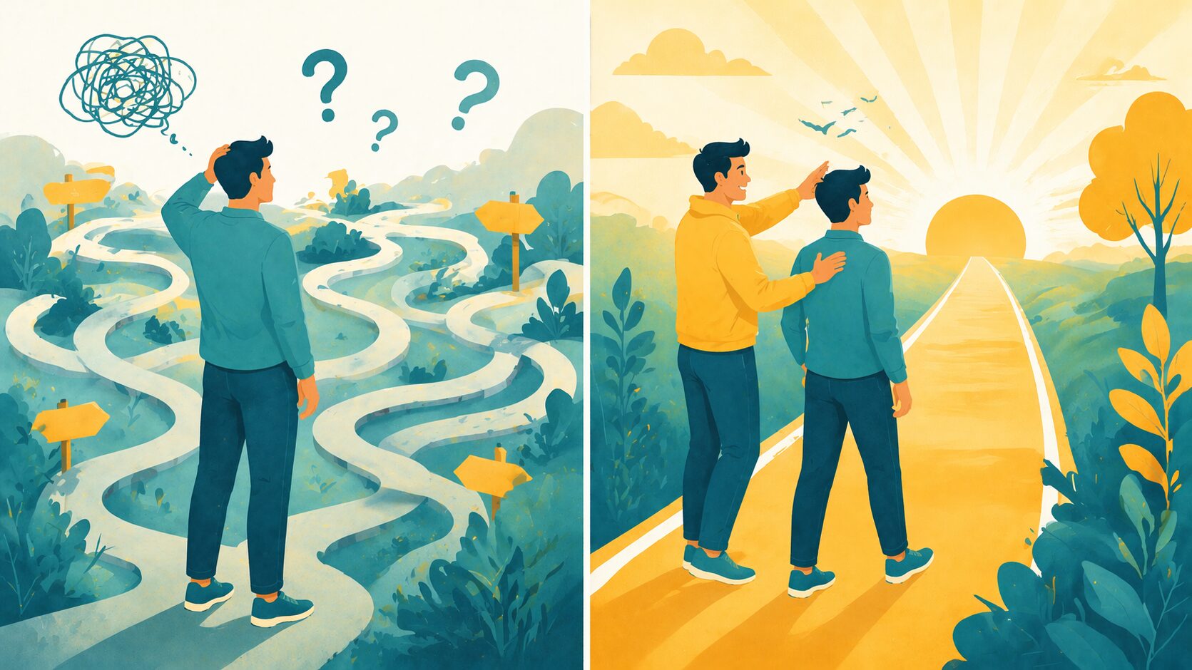 自己流ダイエットとパーソナルジムの比較イラスト