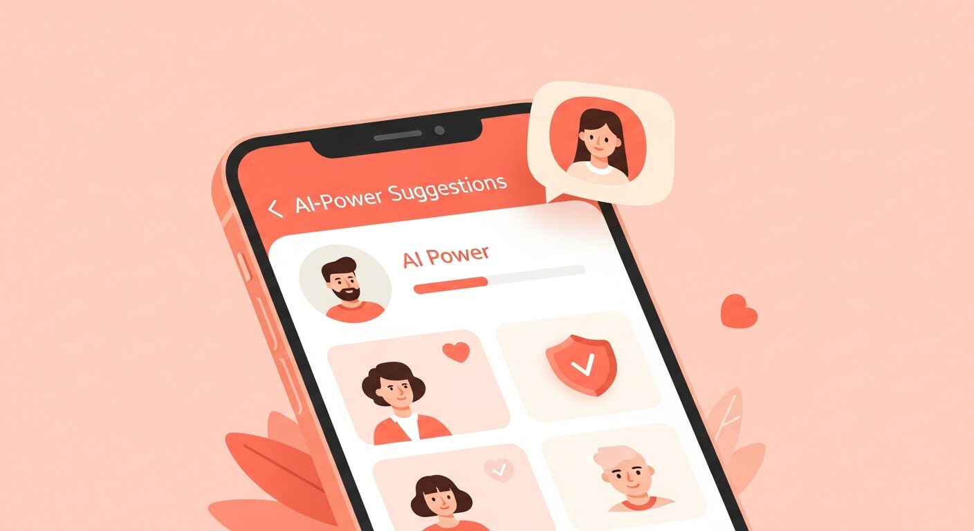 AIプロフィール添削と認証マークのイラスト