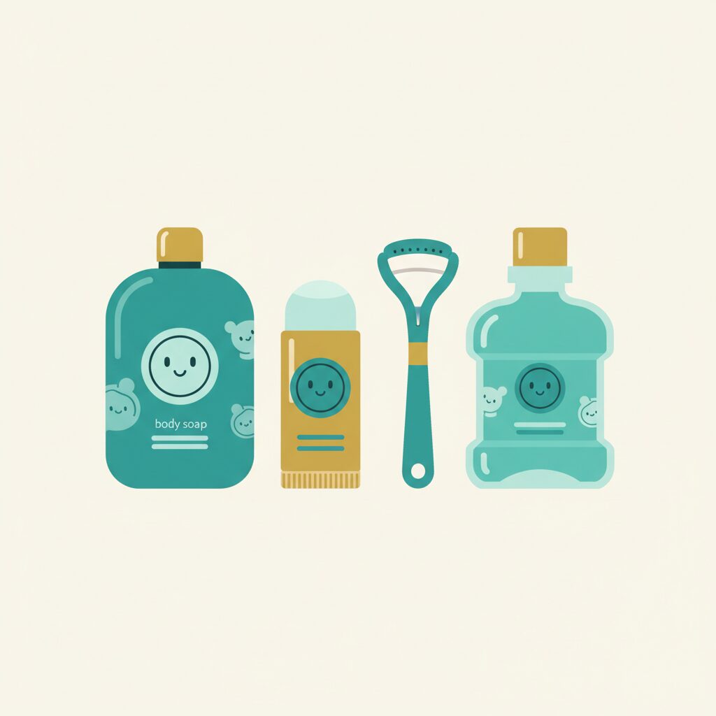 メンズ衛生用品セットのイラスト