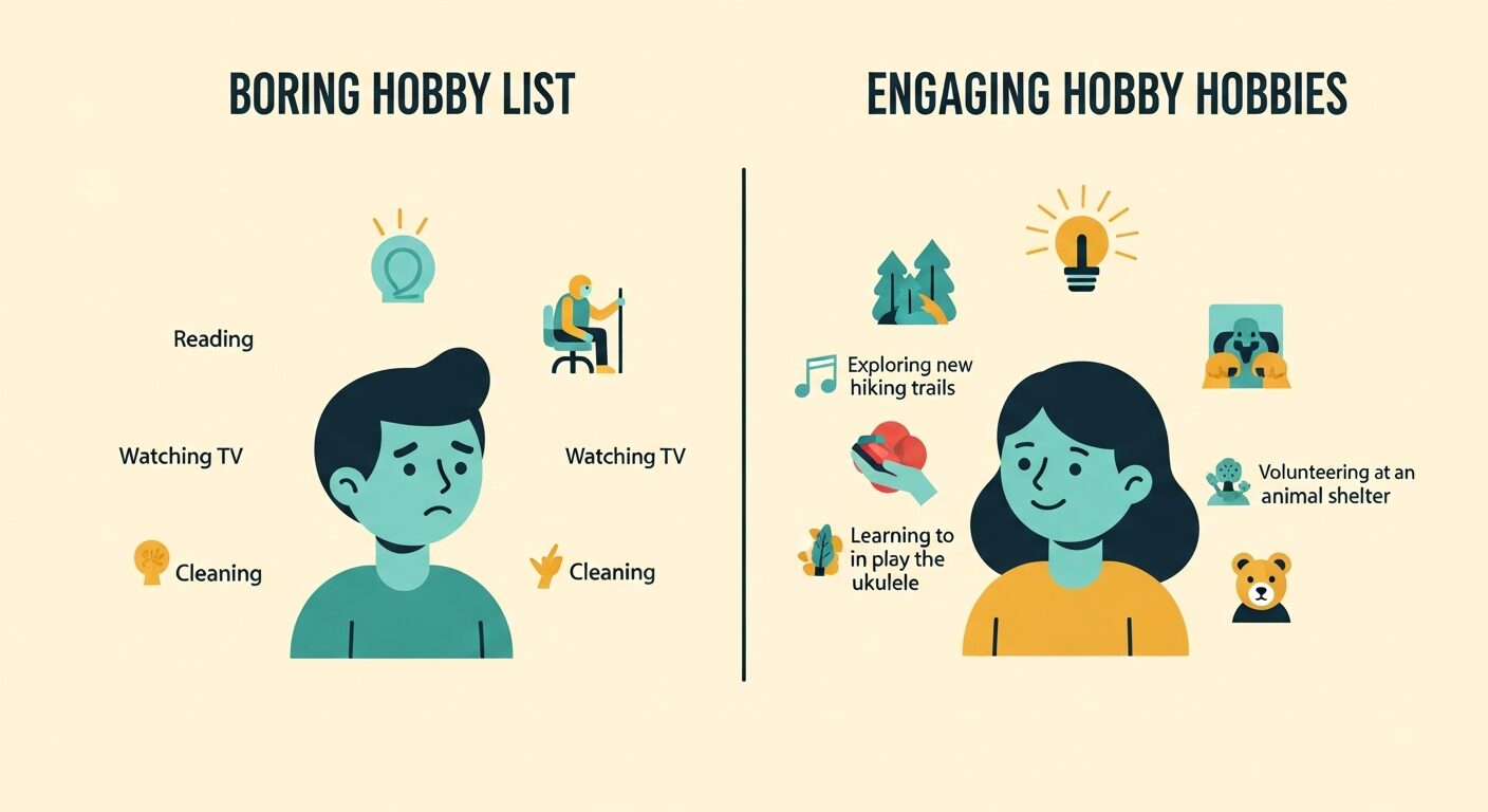 趣味の書き方NGとOKの比較イラスト