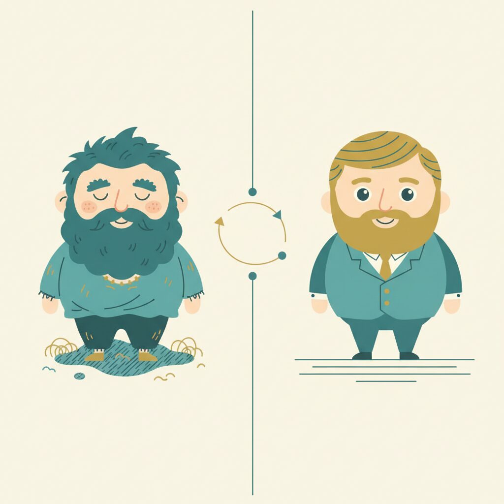 清潔感ビフォーアフター比較イラスト