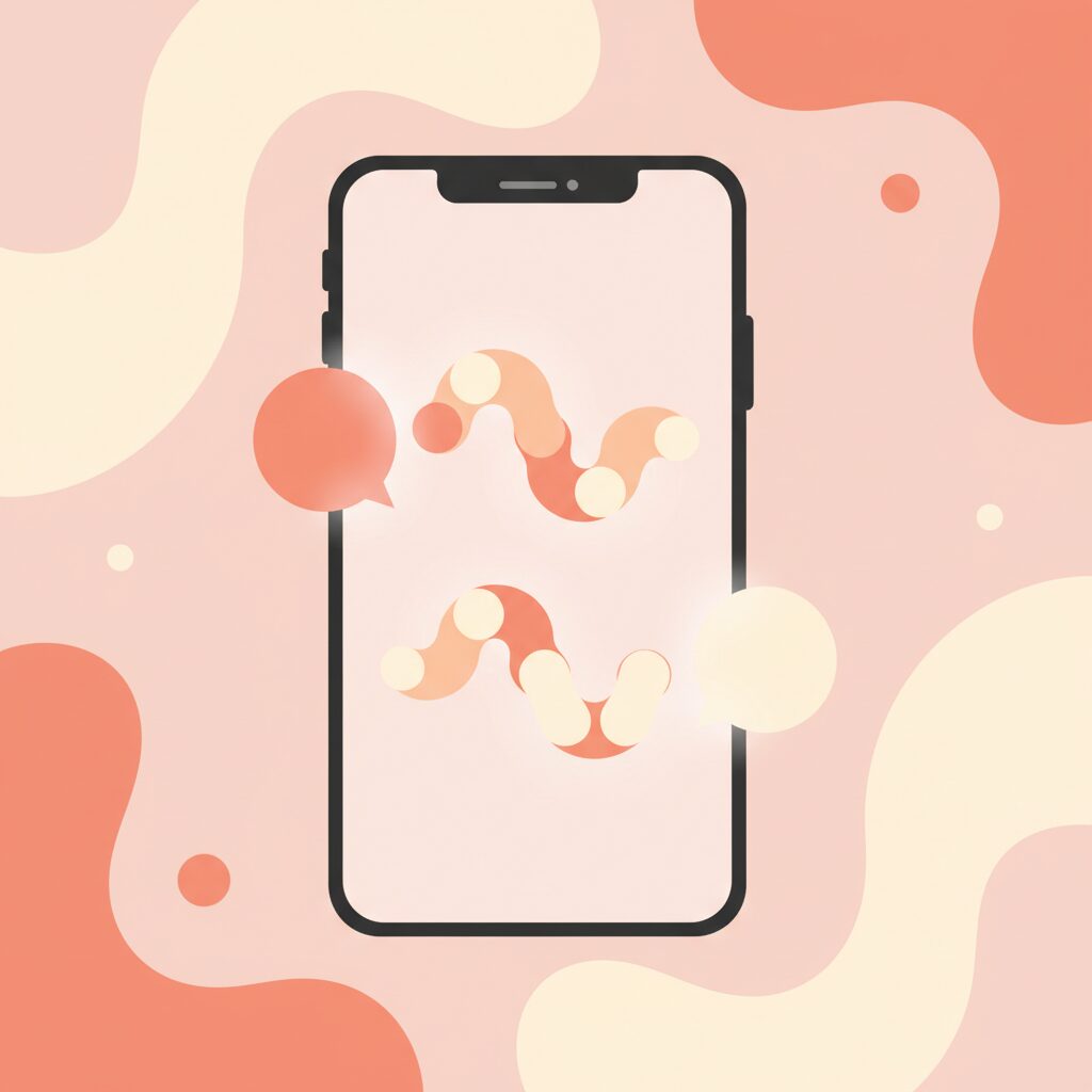 バランスの良いメッセージのやり取りのイラスト