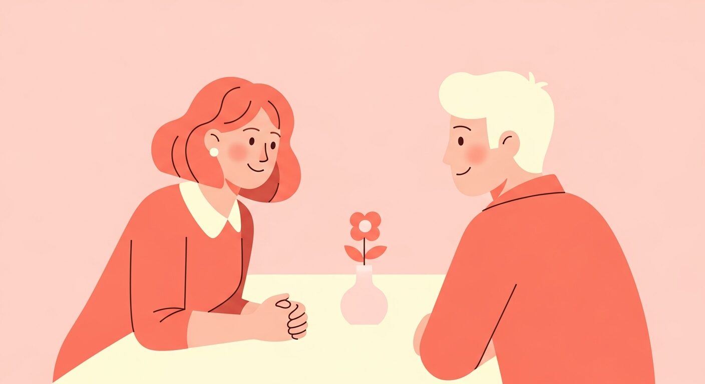 好意を示す女性のイラスト