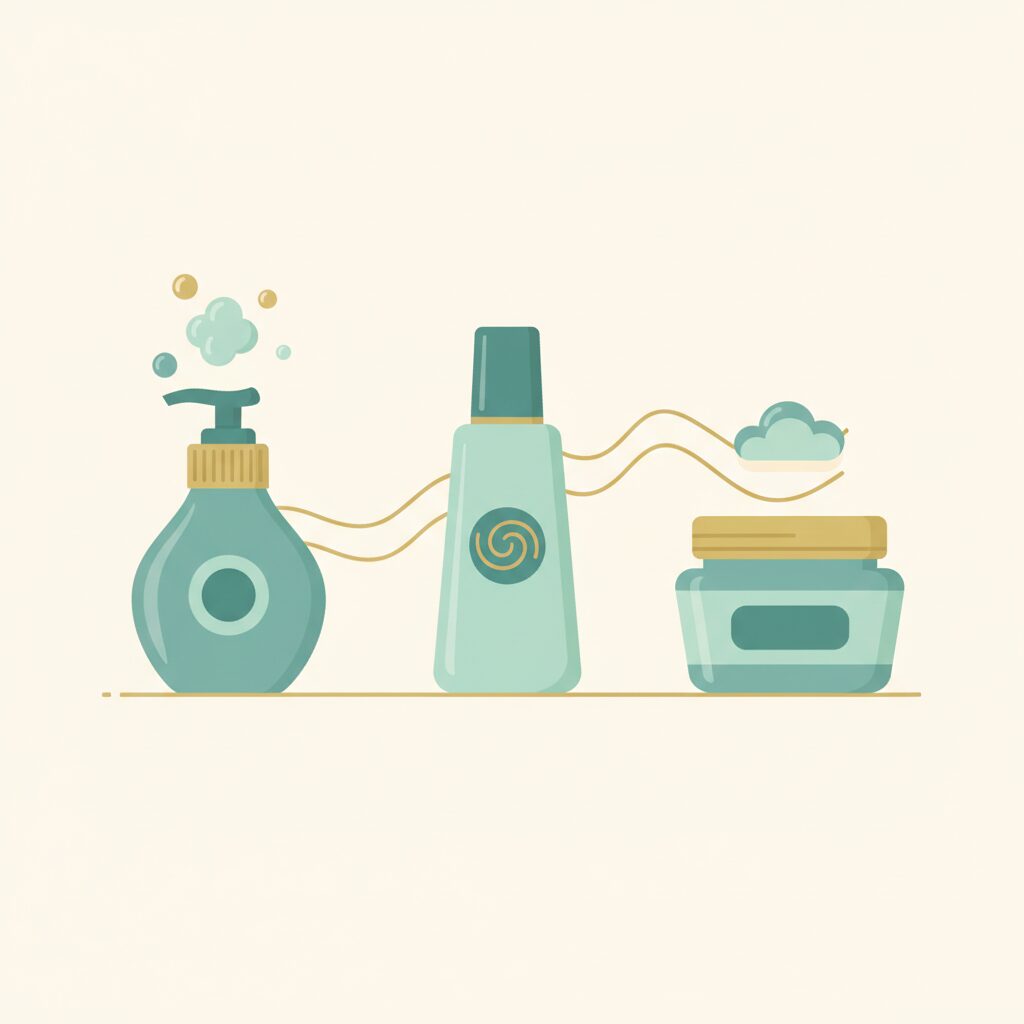 スキンケア3ステップのイラスト