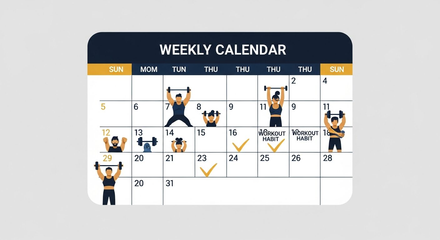 筋トレの週間スケジュールイラスト