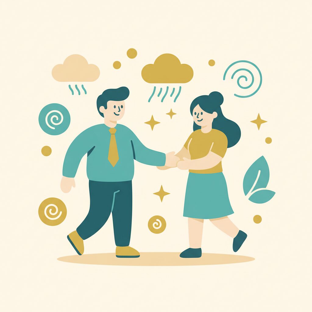 清潔な印象でデートに臨む男性のイラスト