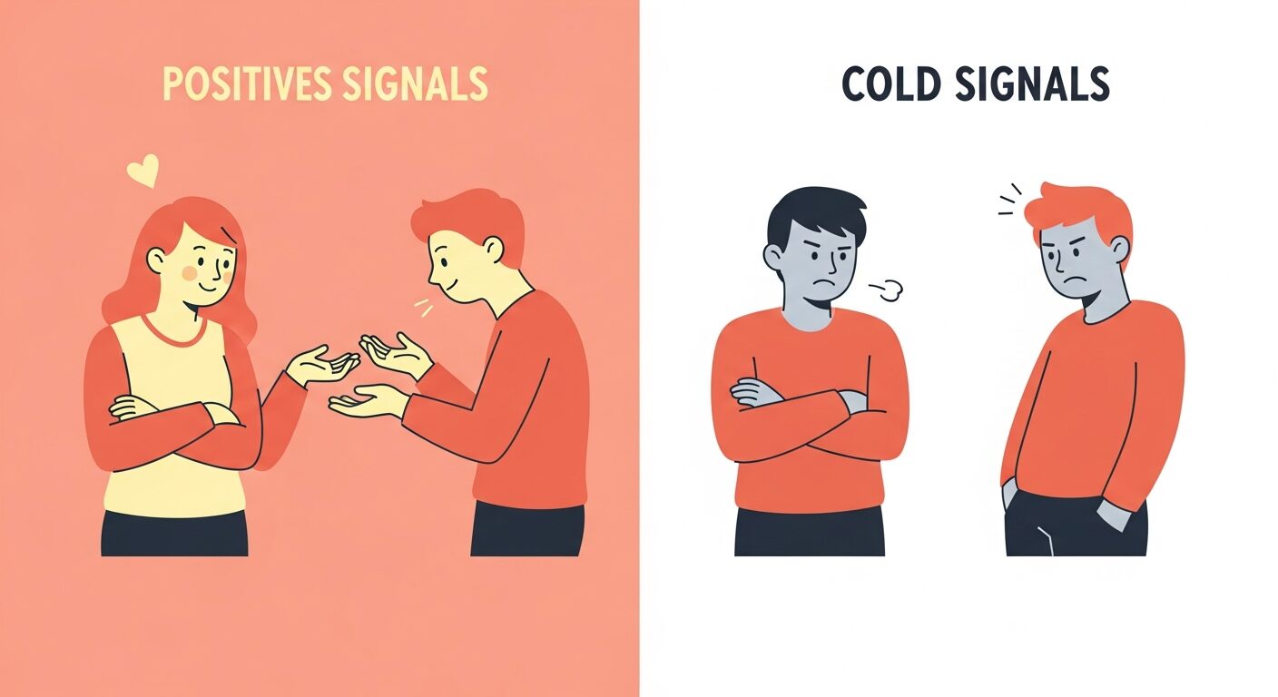 脈ありと脈なしの比較イラスト