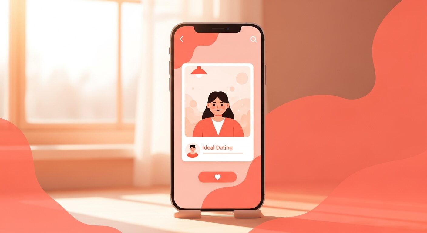 窓際にスマホスタンドを置いた撮影セットのイラスト
