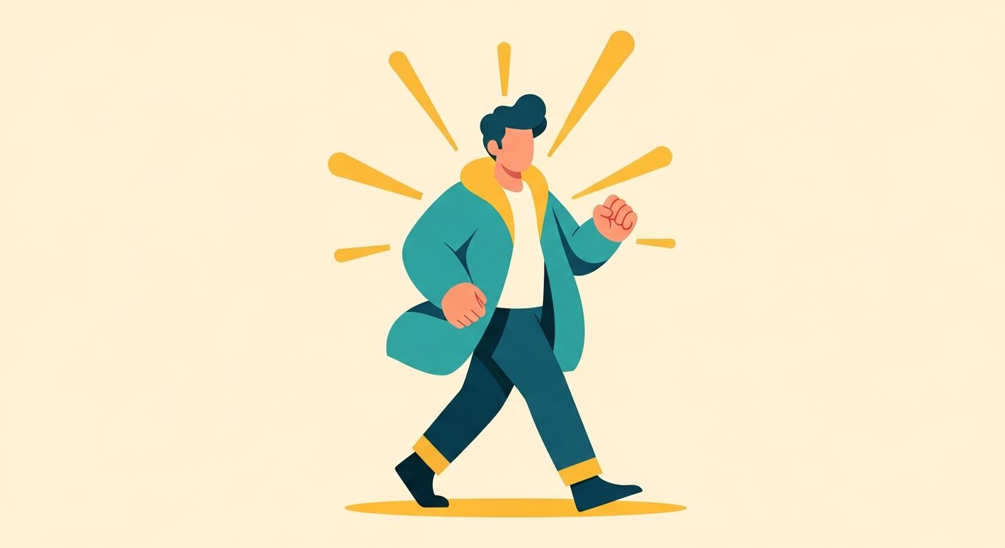 薄毛を克服して自信を持つ男性のイラスト