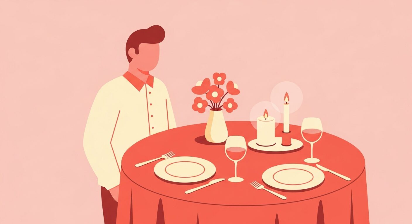 完璧に準備されたデートスポットのイラスト