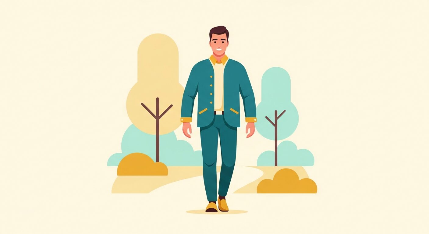 清潔感のある髪型の男性のイラスト