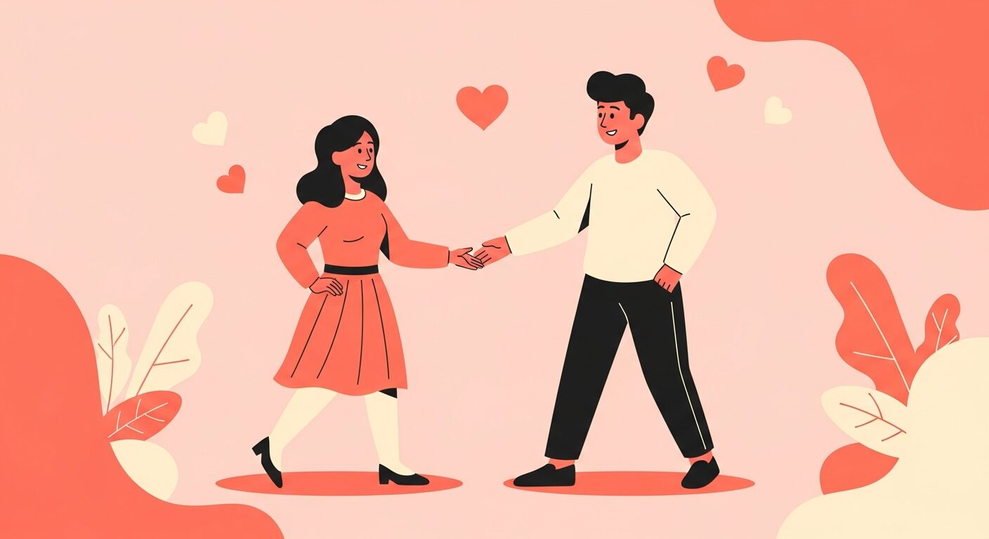 次のステップに踏み出す男性のイラスト