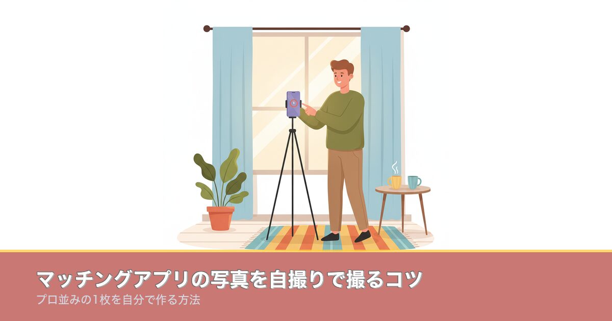 マッチングアプリの写真を自撮りで撮るコツ｜プロ並みの1枚を自のアイキャッチ画像
