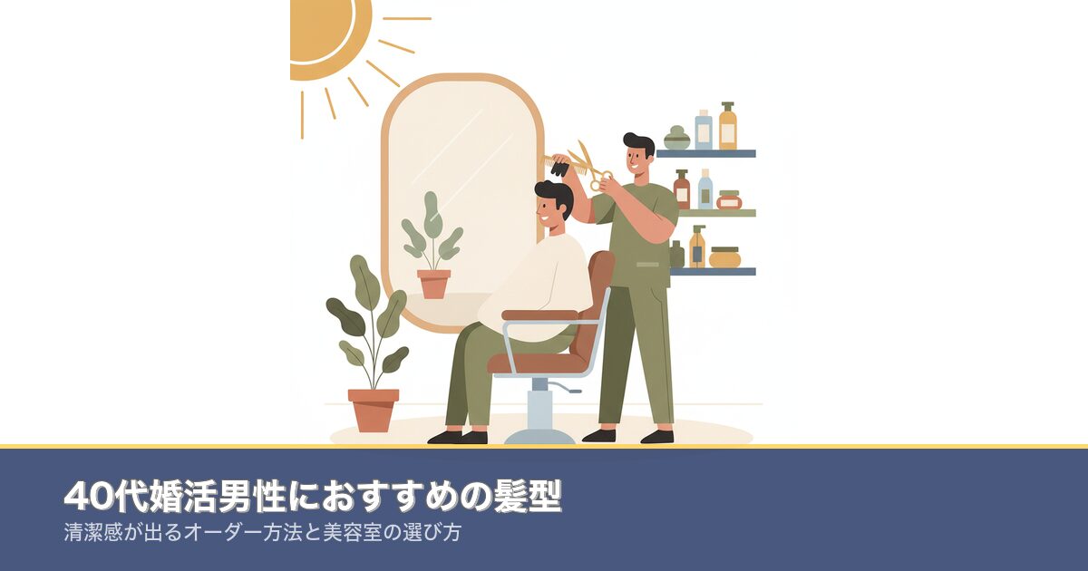 40代婚活男性におすすめの髪型｜清潔感が出るオーダー方法と美のアイキャッチ画像