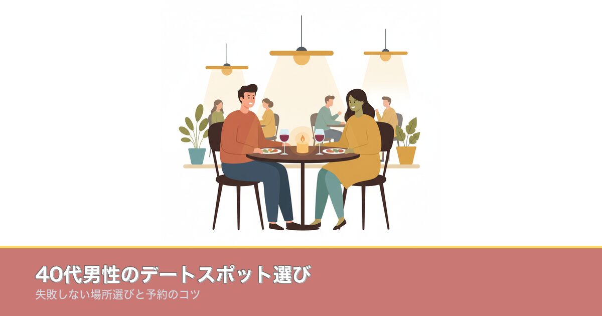 40代男性のデートスポット選び｜失敗しない場所選びと予約のコのアイキャッチ画像