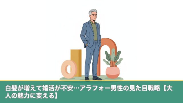 白髪が増えて婚活が不安…アラフォー男性の見た目戦略【大人の魅のアイキャッチ画像