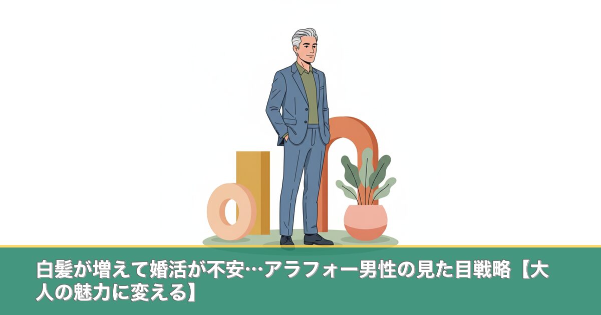 白髪が増えて婚活が不安…アラフォー男性の見た目戦略【大人の魅のアイキャッチ画像