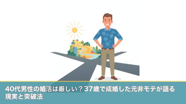 40代男性の婚活は厳しい？37歳で成婚した元非モテが語る現実のアイキャッチ画像