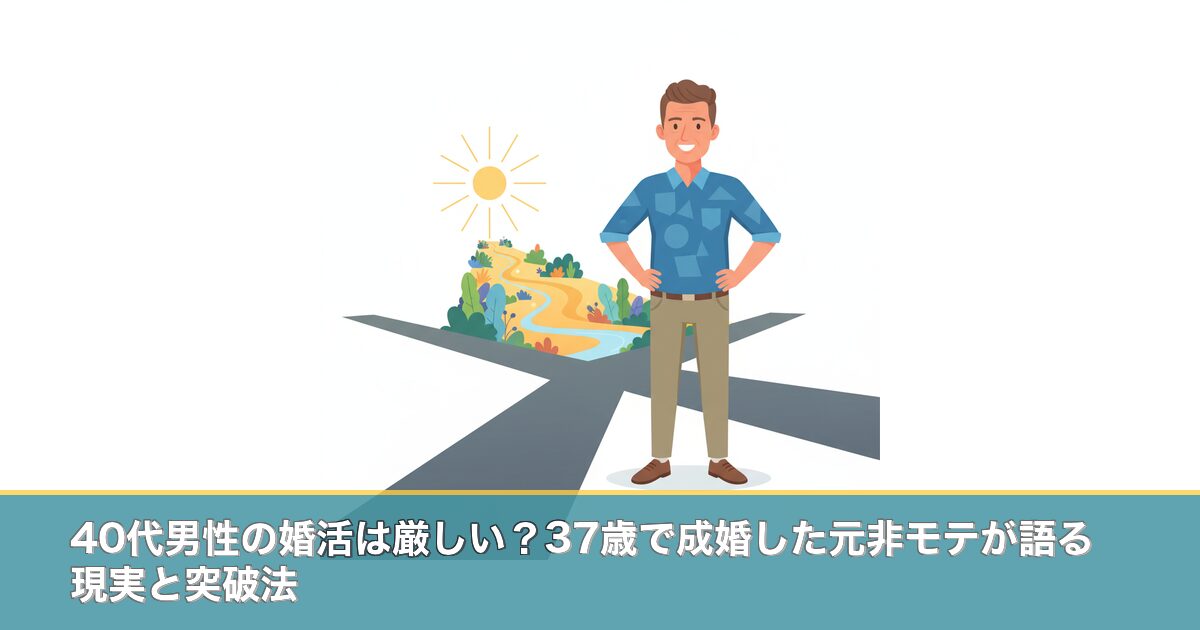 40代男性の婚活は厳しい？37歳で成婚した元非モテが語る現実のアイキャッチ画像