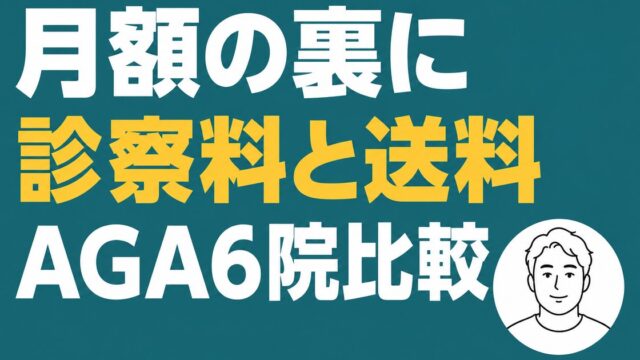 AGA治療クリニック6院の料金比較。月額の裏にある診察料と送料