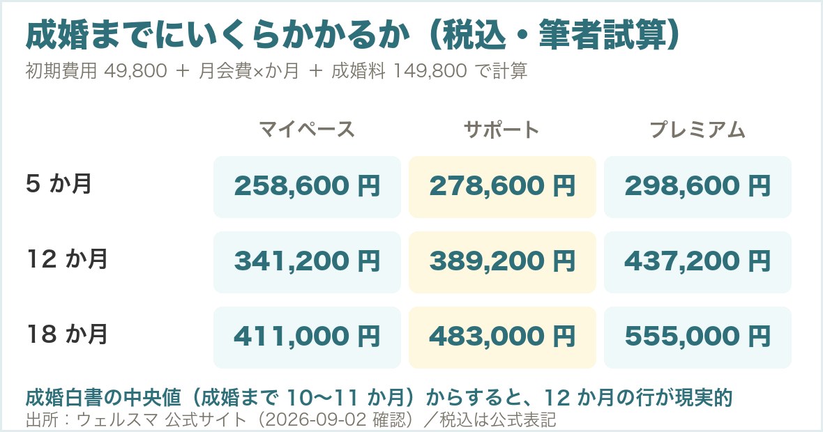 ウェルスマ3プランの5か月・12か月・18か月の総額試算
